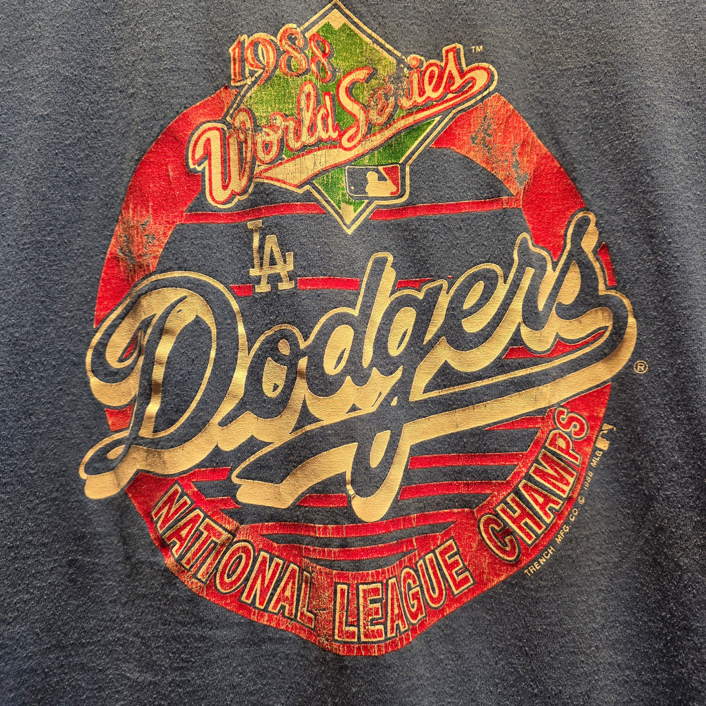 VTG 1988 Los Angeles Dodgers World Series Blue T-Shirt: Medium