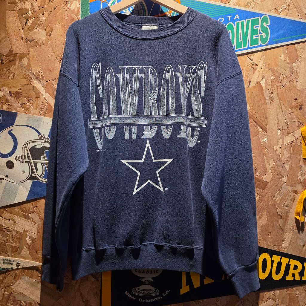 VTG 1993 Dallas Cowboys NFL Navy Sweatshirt Tultex: Large
