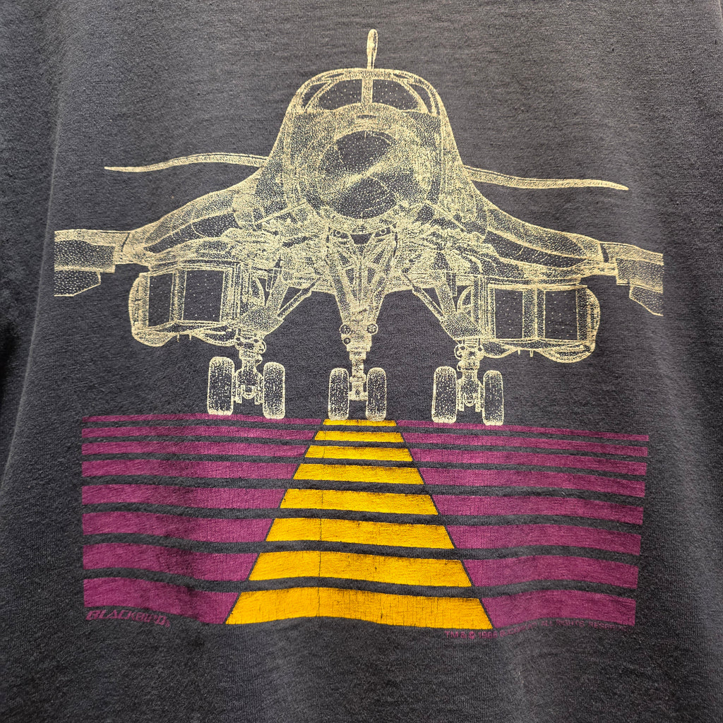 VTG Blackbird 1980s B-1B Strategic Bomber T-Shirt Single Stitched: Large
