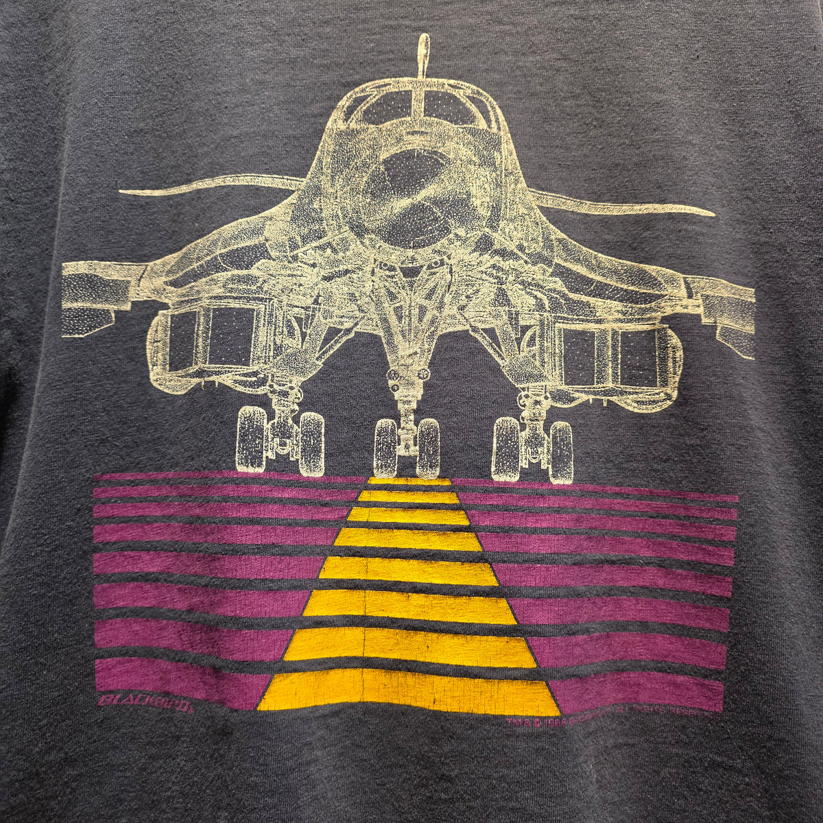 VTG Blackbird 1980s B-1B Strategic Bomber T-Shirt Single Stitched: Large