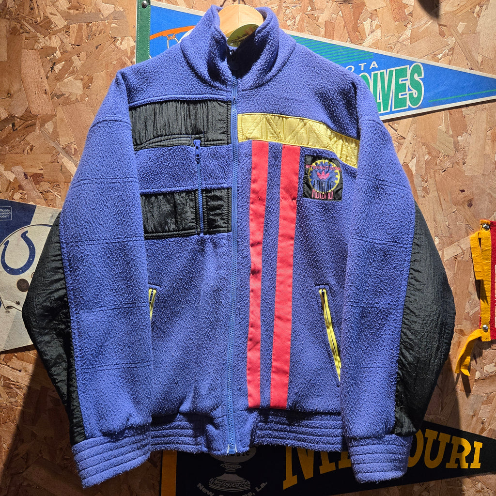 VTG 90s Adidas International  Neon Purple Pink Fleece Zip Up Jacket: Medium