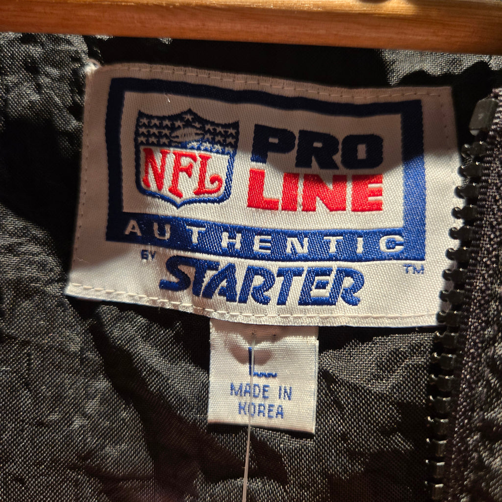 VTG Oakland Raiders Starter ProLine Puffer Jacket Full Zip Hooded: Large