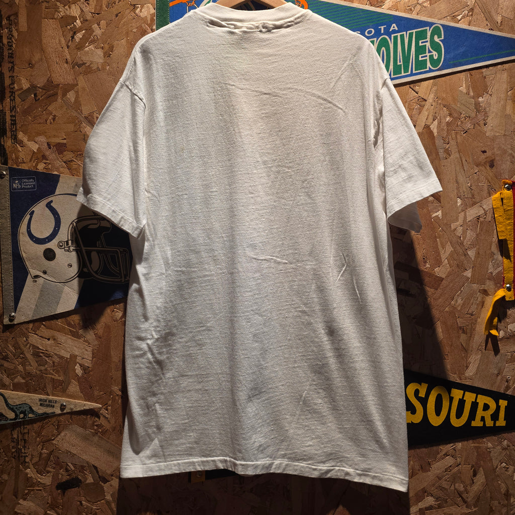VTG 1992 Barcelona Olympics NBC White Graphic T-Shirt: XL