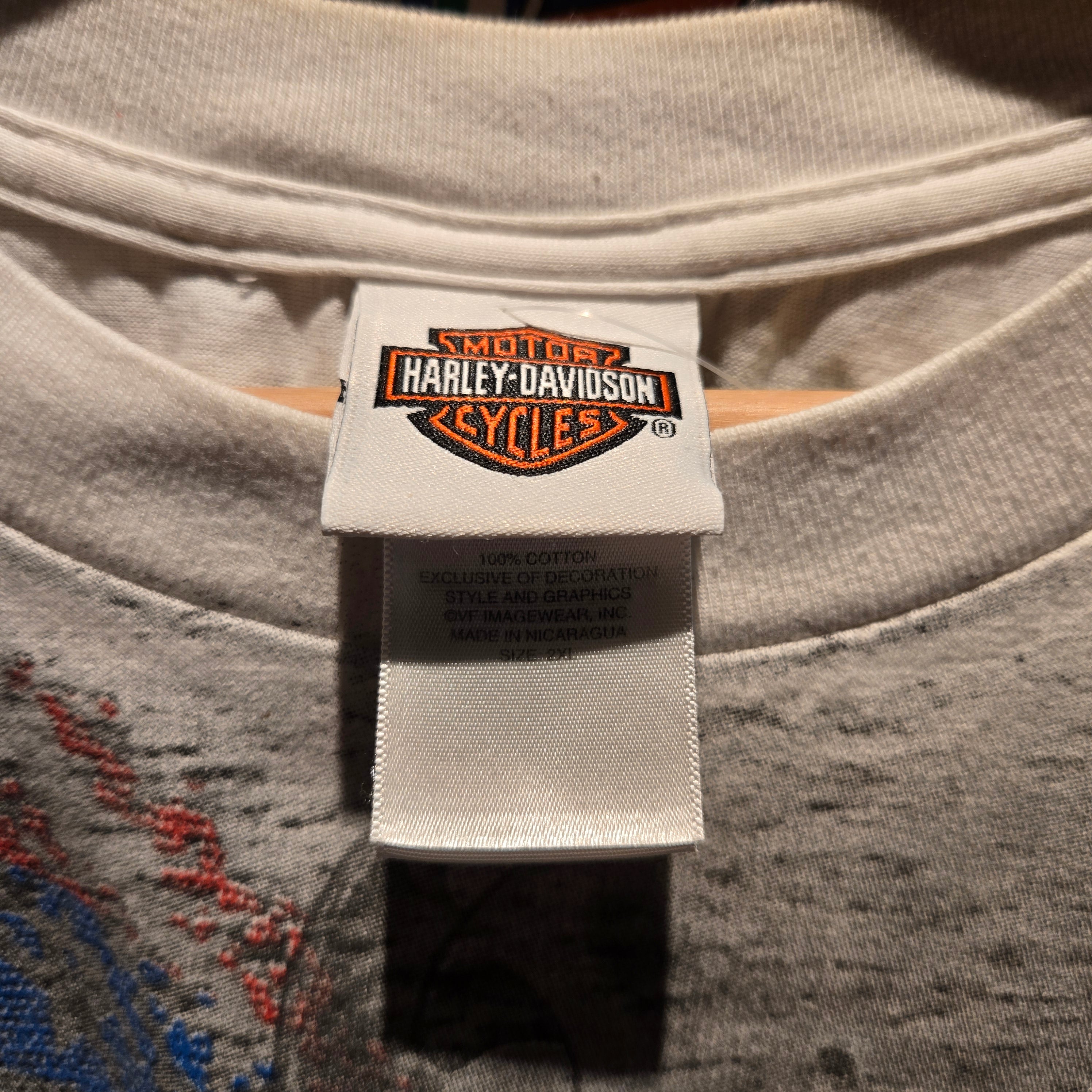 Harley Davidson 2012 Whiskey River Arkansas White Graphic T-Shirt: 2XL