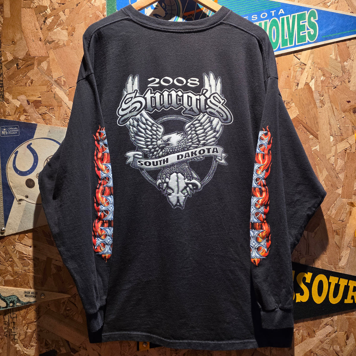 VTG 2008 Sturgis Biker Babe Cross Flame Long Sleeve: XXL
