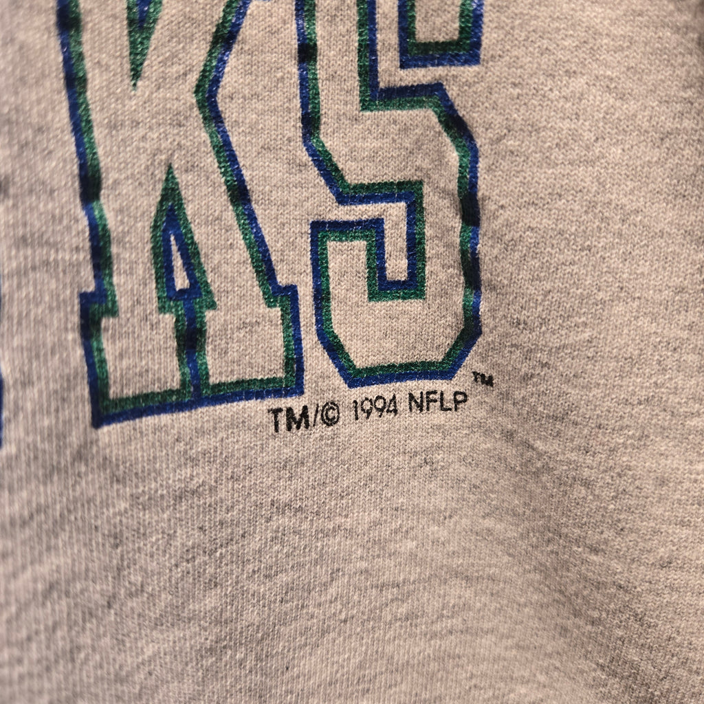 VTG 1994 Seattle Seahawks Gray Sweatshirt Cut Sleeves Long Sleeves: XL