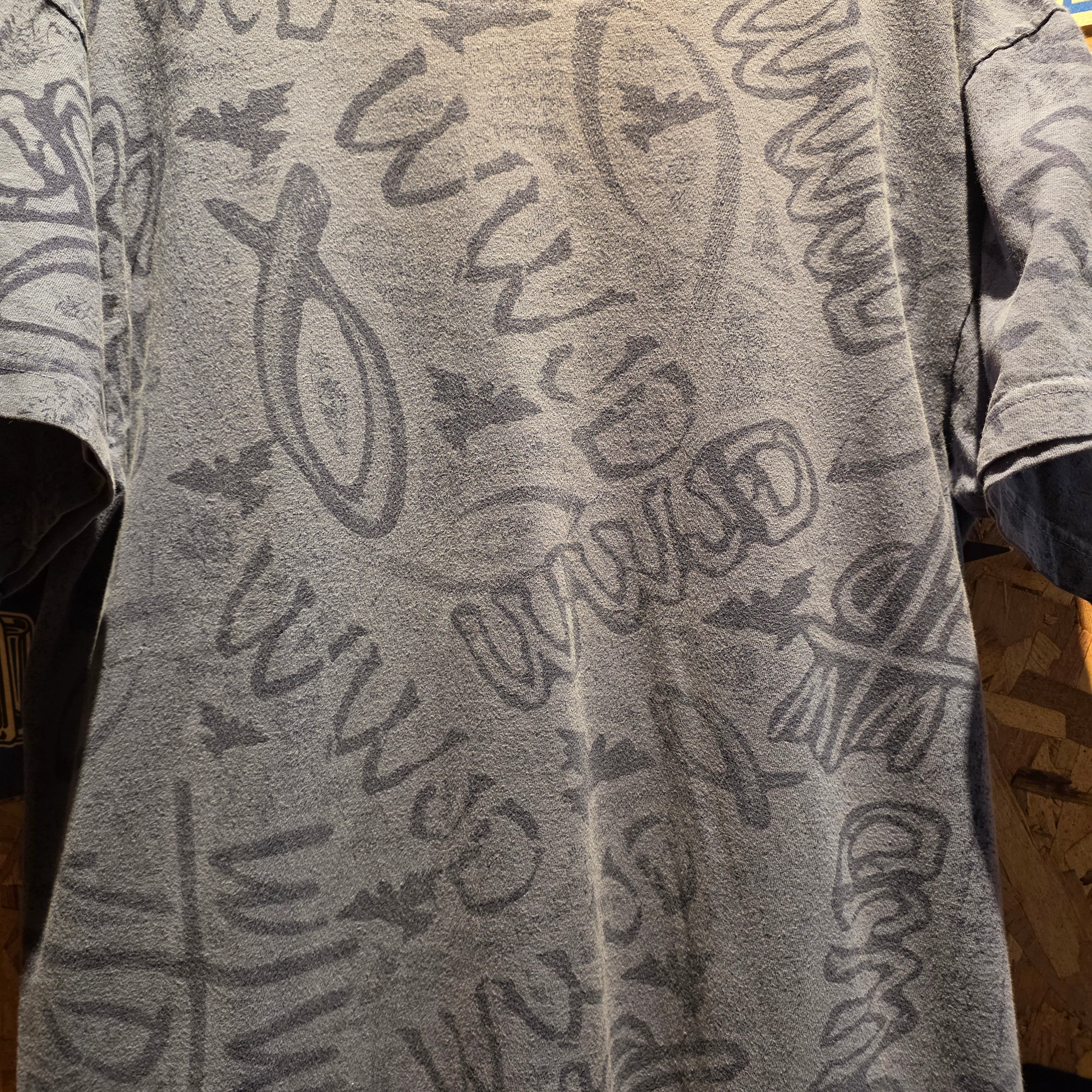 VTG 90's WWJD What Would Jesus Do AOP Fish Graphic T-Shirt: XXL