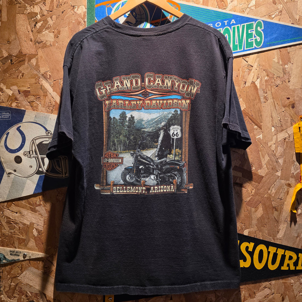 2009 Harley Davidson Black Short Sleeve T-Shirt Grand Canyon Arizona: XL