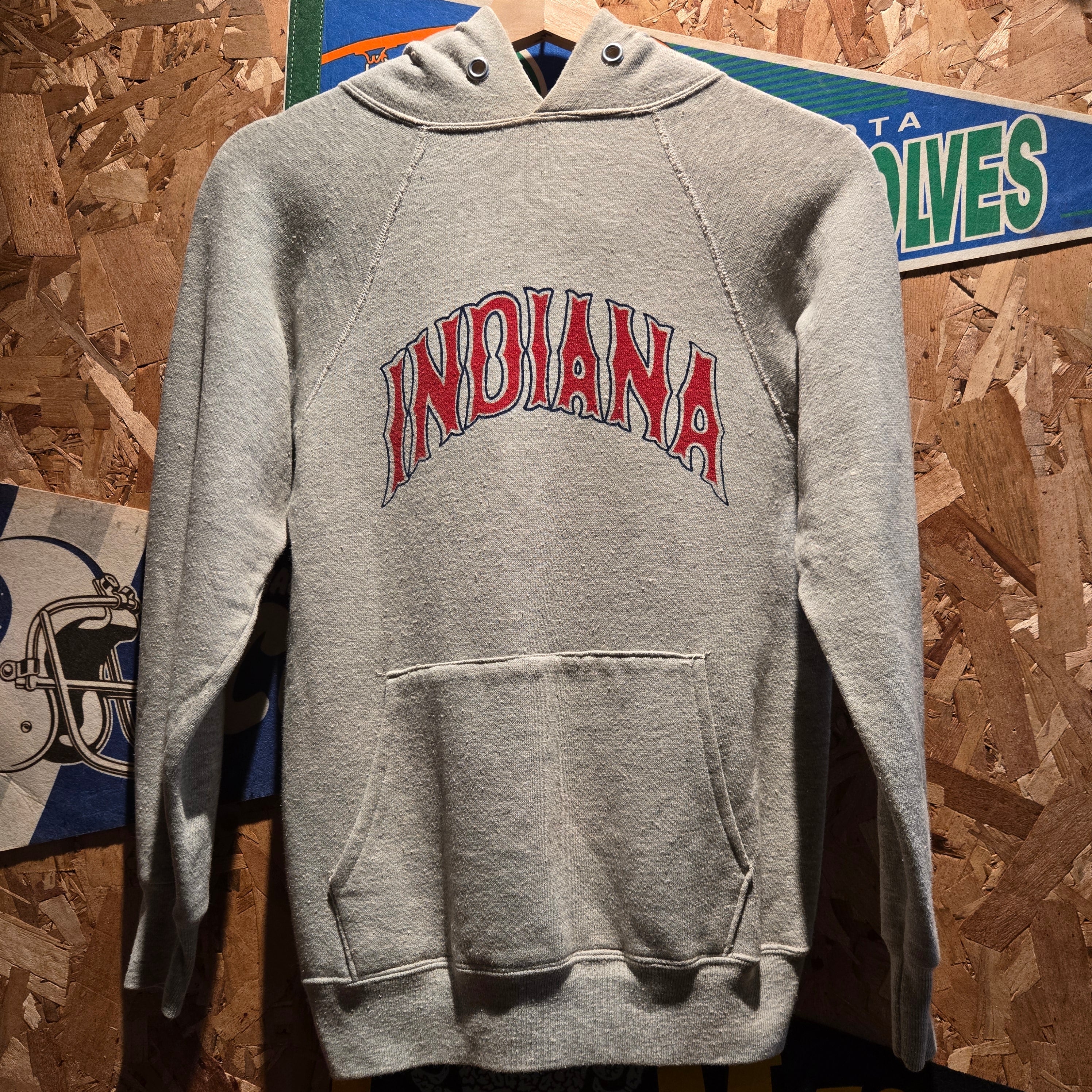 VTG 1970's Champion Indiana Hoosiers Gusset Blue Bar Sweatshirt Hoodie: Small