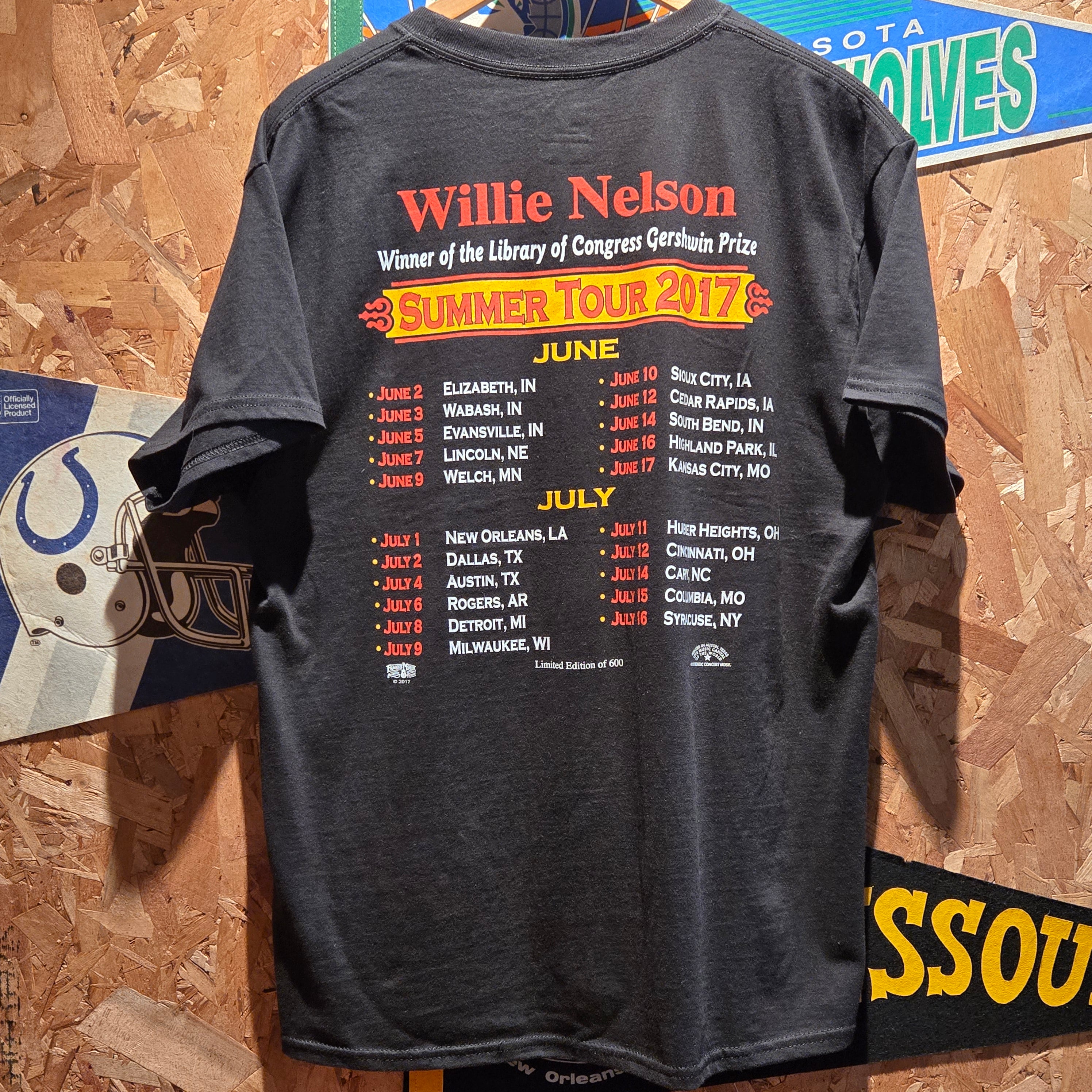 2017 Willie Nelson Summer Tour Black T-Shirt Limited To /600: Large