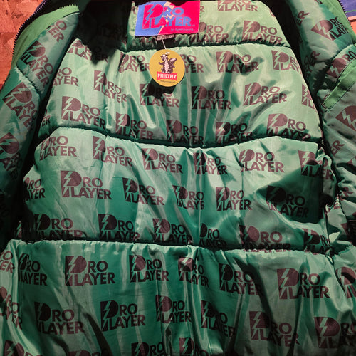 Vintage 90s Notre Dame Fighting Irish Pro Player Puffer Jacket: Large