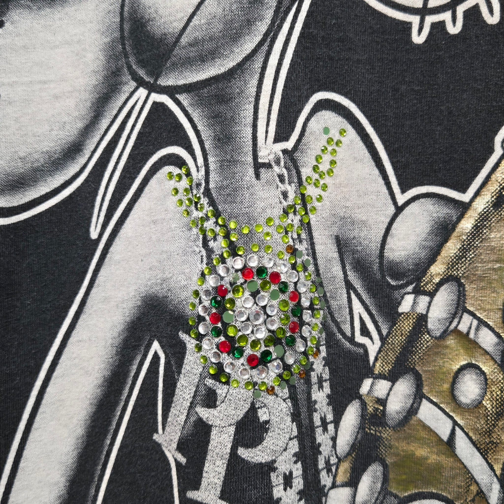 VTG Pink Panther Saxophone $100 Bills Black T-Shirt: XLT
