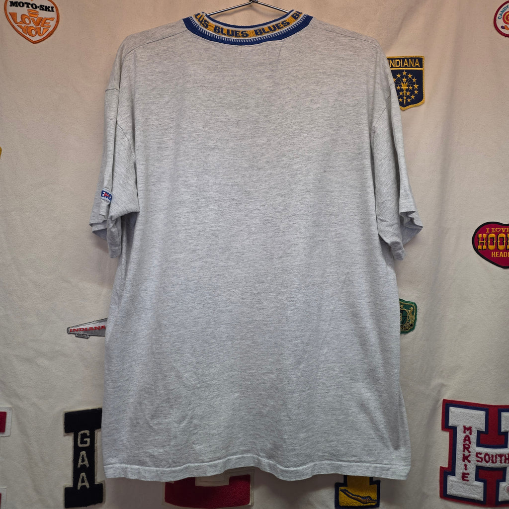 VTG 90's St Louis Blues NHL T-Shirt Single Stitch Trench Ultra: XL