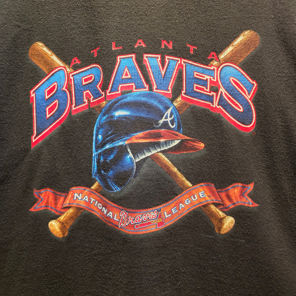 VTG 2002 Atlanta Braves National Leauge Black T-Shirt : XL