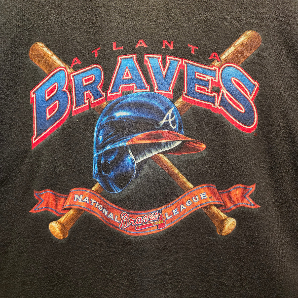 VTG 2002 Atlanta Braves National Leauge Black T-Shirt : XL
