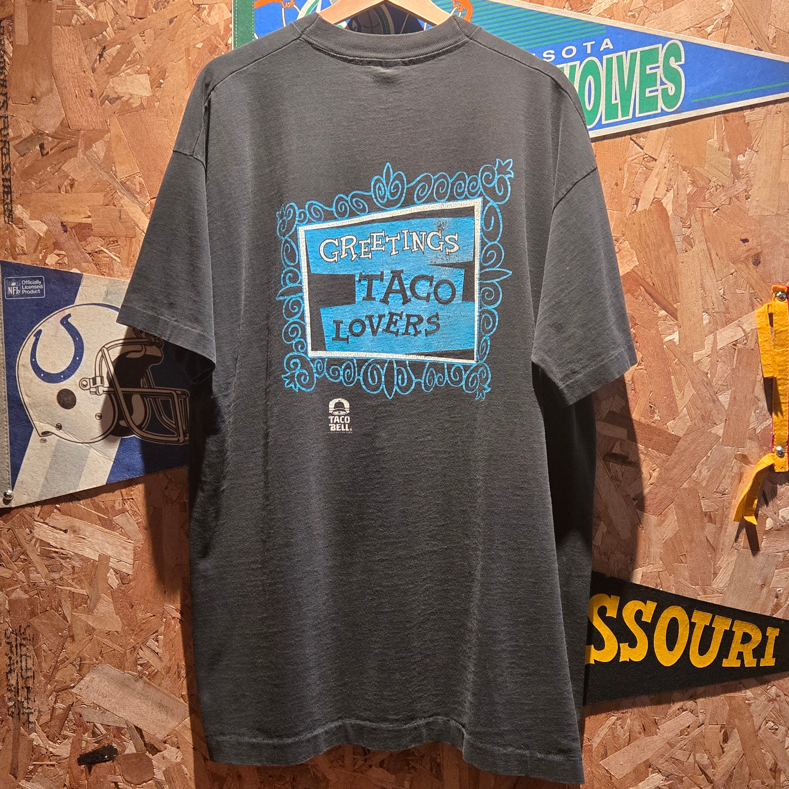 VTG Taco Bell Rocky & Bullwinkle Promo T-Shirt 1991 USA Black: 2XL