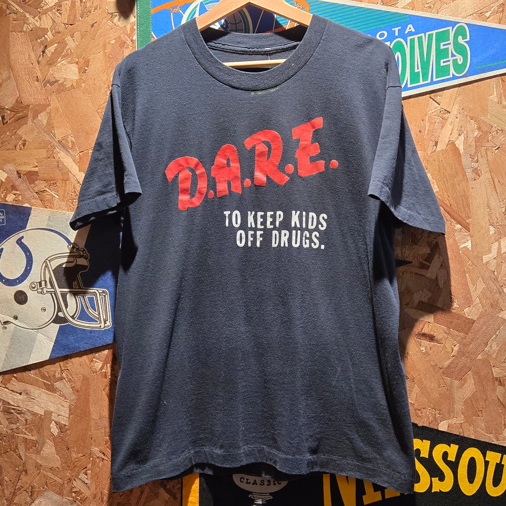 VTG D.A.R.E To Keep Kids Off Drugs Black T-Shirt Single Stitch: Medium