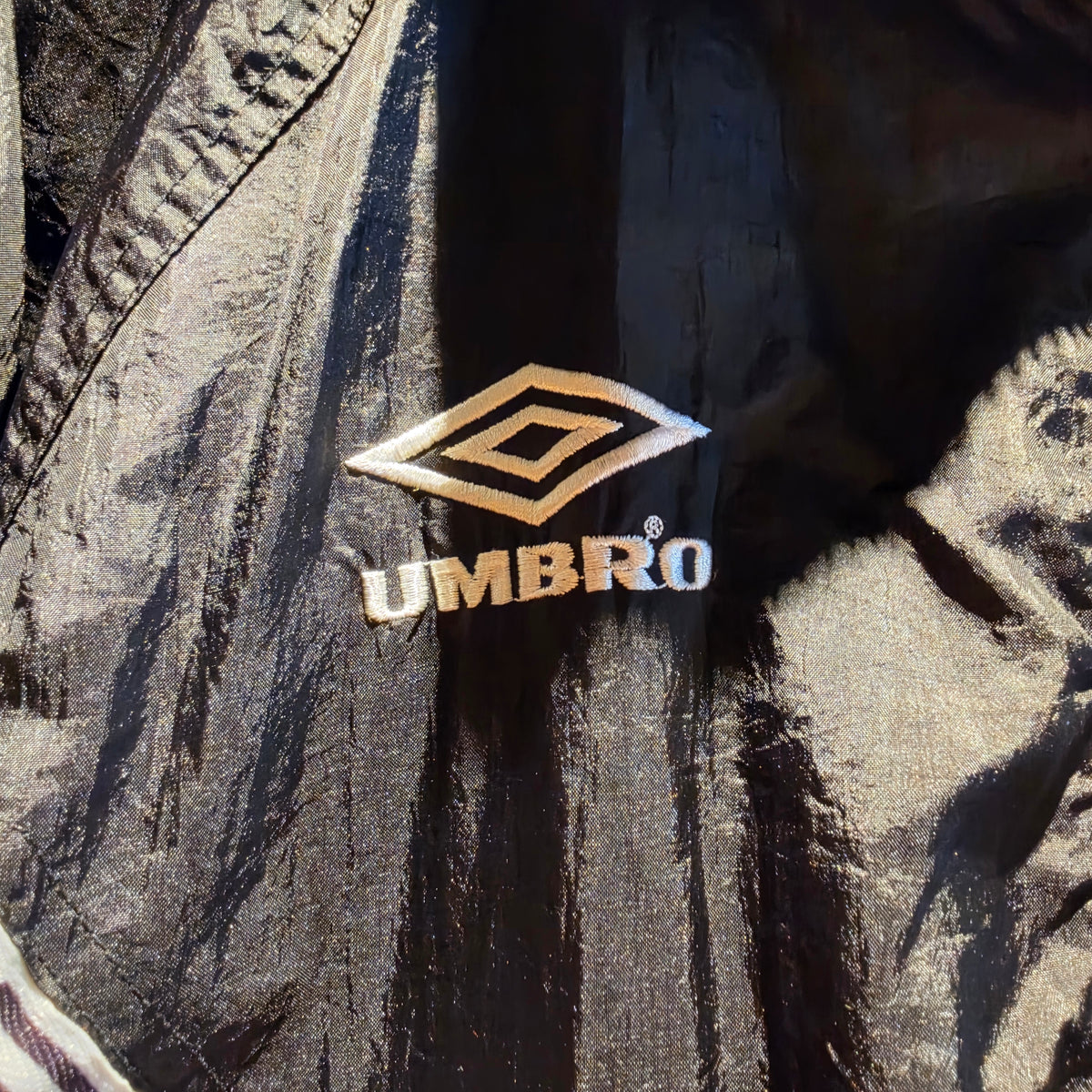 VTG Umbro Geometric Windbreaker Black & White Jacket: Large