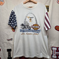 VTG 90's Harley Davidson St. Louis Missouri Arch American Flag Sleeves: Large