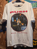 VTG 1987 Rush "Hold Your Fire" White T-Shirt :Large Single Stitch