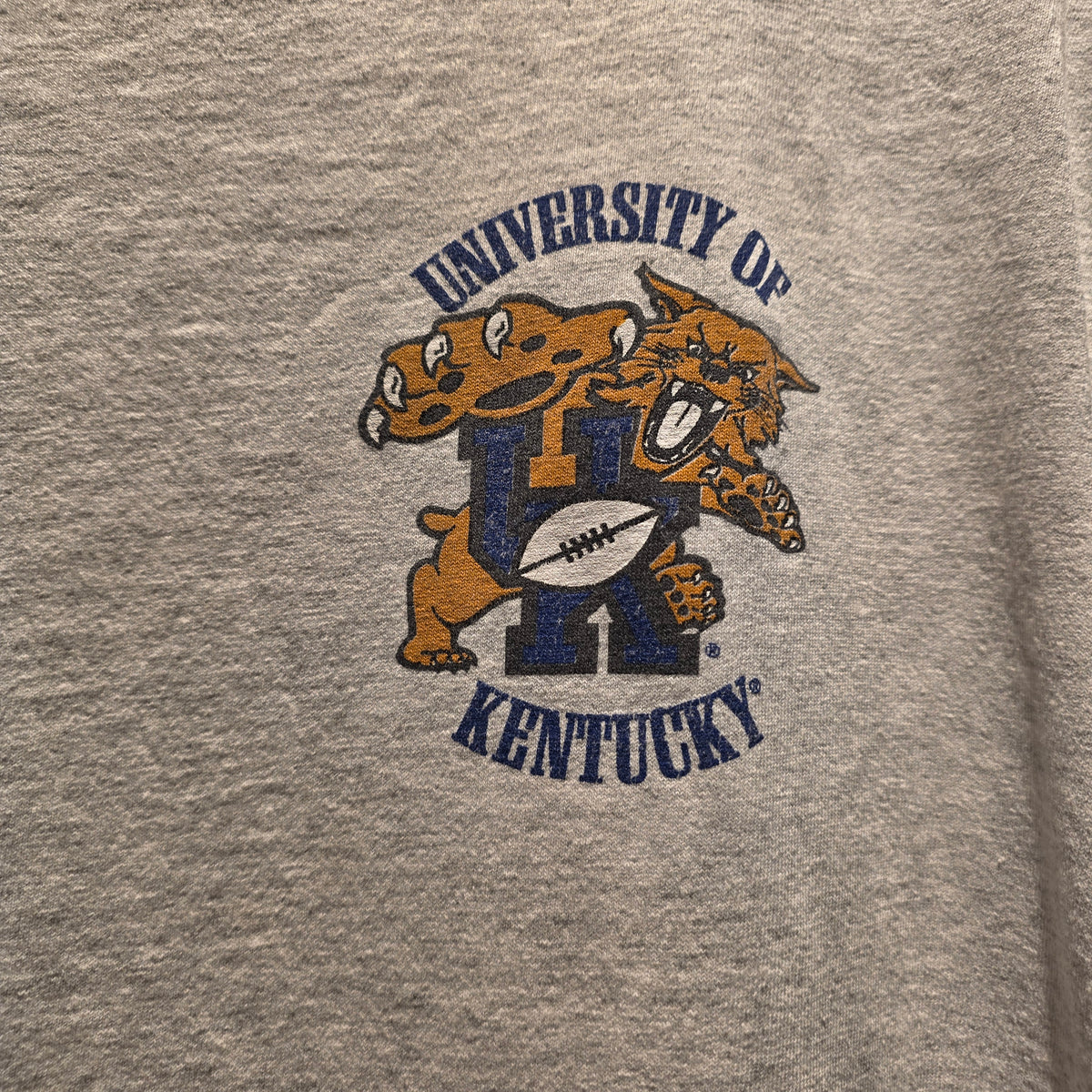 VTG 1996 Kentucky Wildcats Football Gray T-Shirt Single Stitch: XL