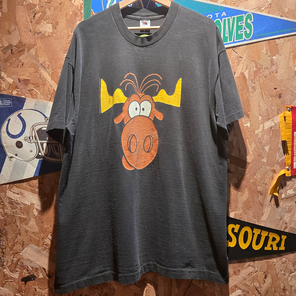 VTG Taco Bell Rocky & Bullwinkle Promo T-Shirt 1991 USA Black: 2XL