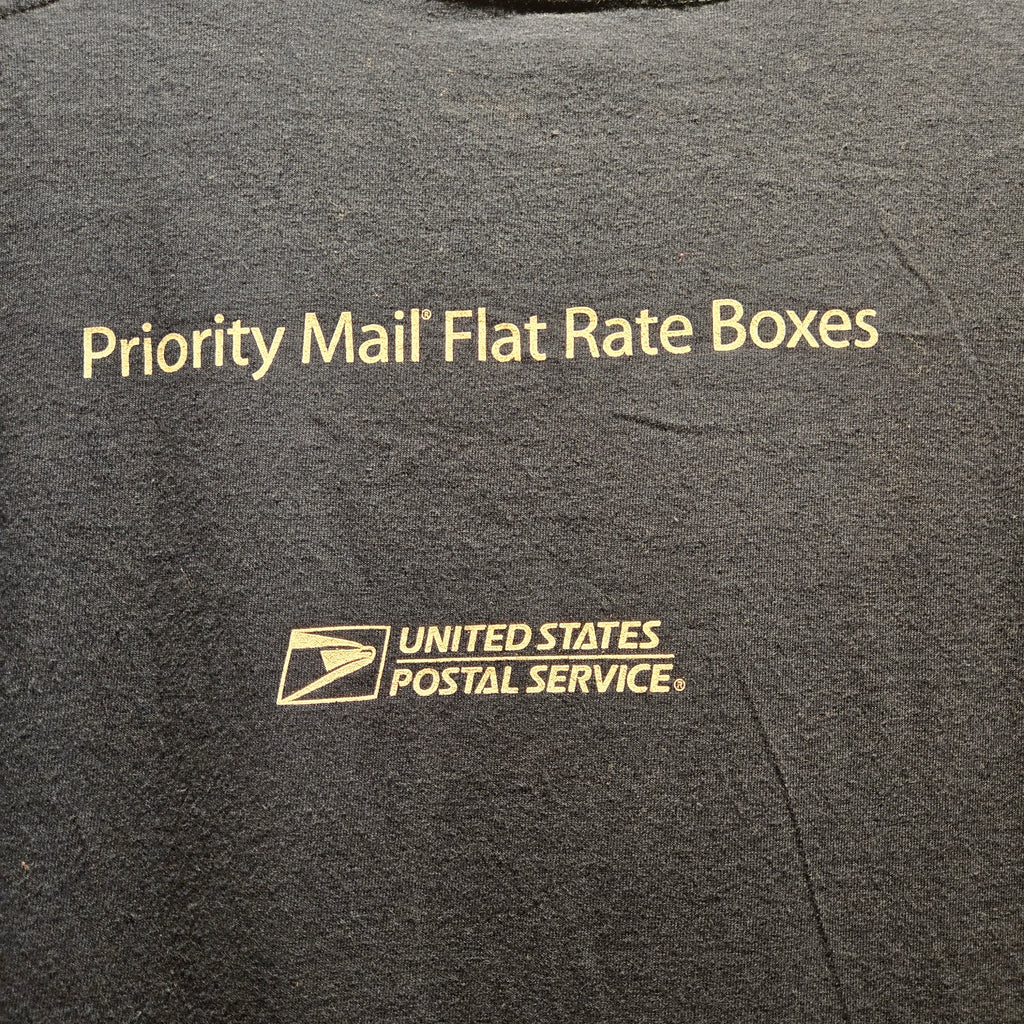 VTG USPS Priority Flat Rate Boxes Navy T-Shirt: Large