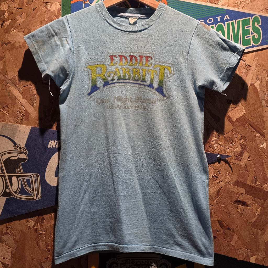 VTG 1979 Eddie Rabbit "One Night Stand" U.S.A Tour Graphic T-Shirt: Small