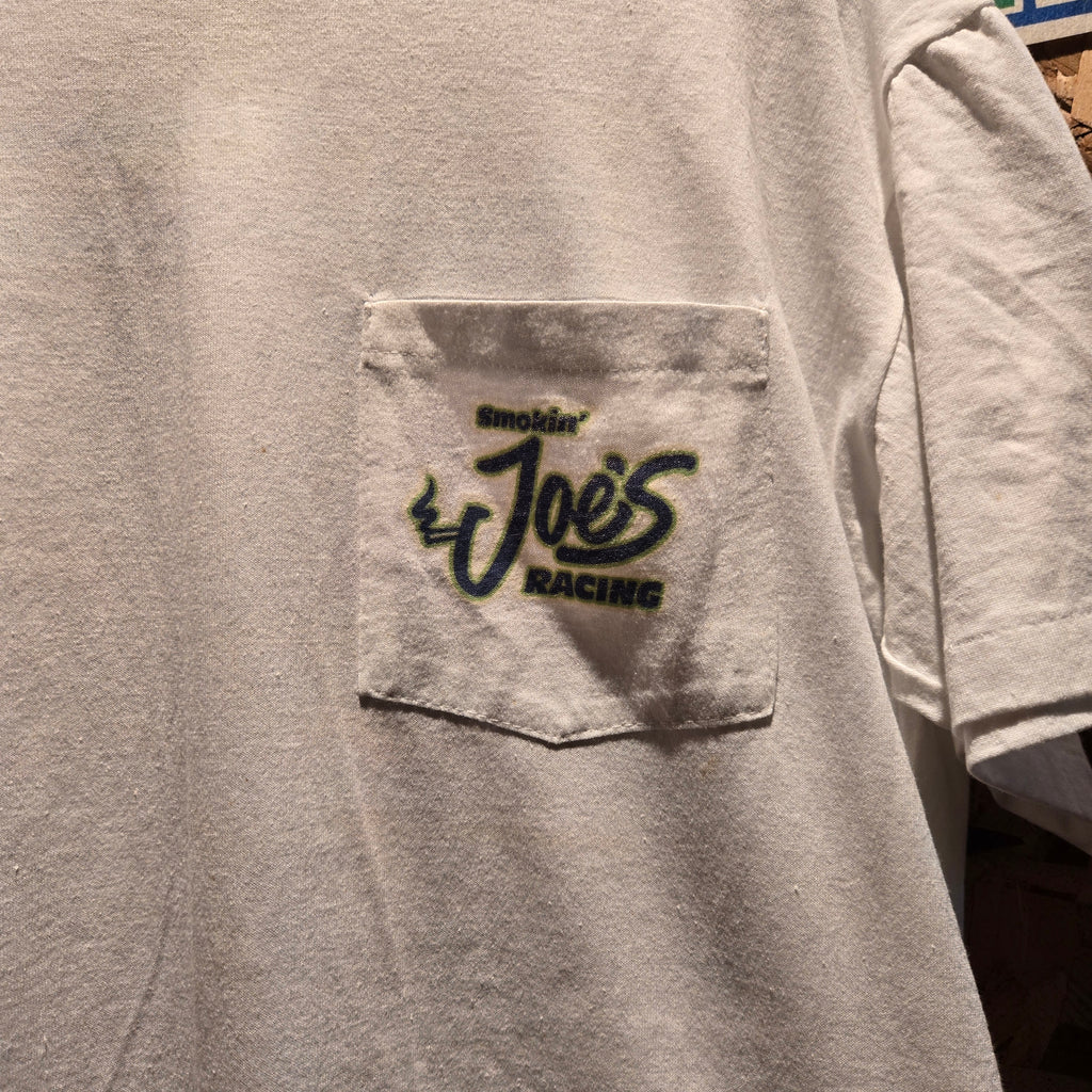 VTG 1994 Camel Smokin Joe's Racing Pocket T-Shirt White Made In USA Single Stitch: XL