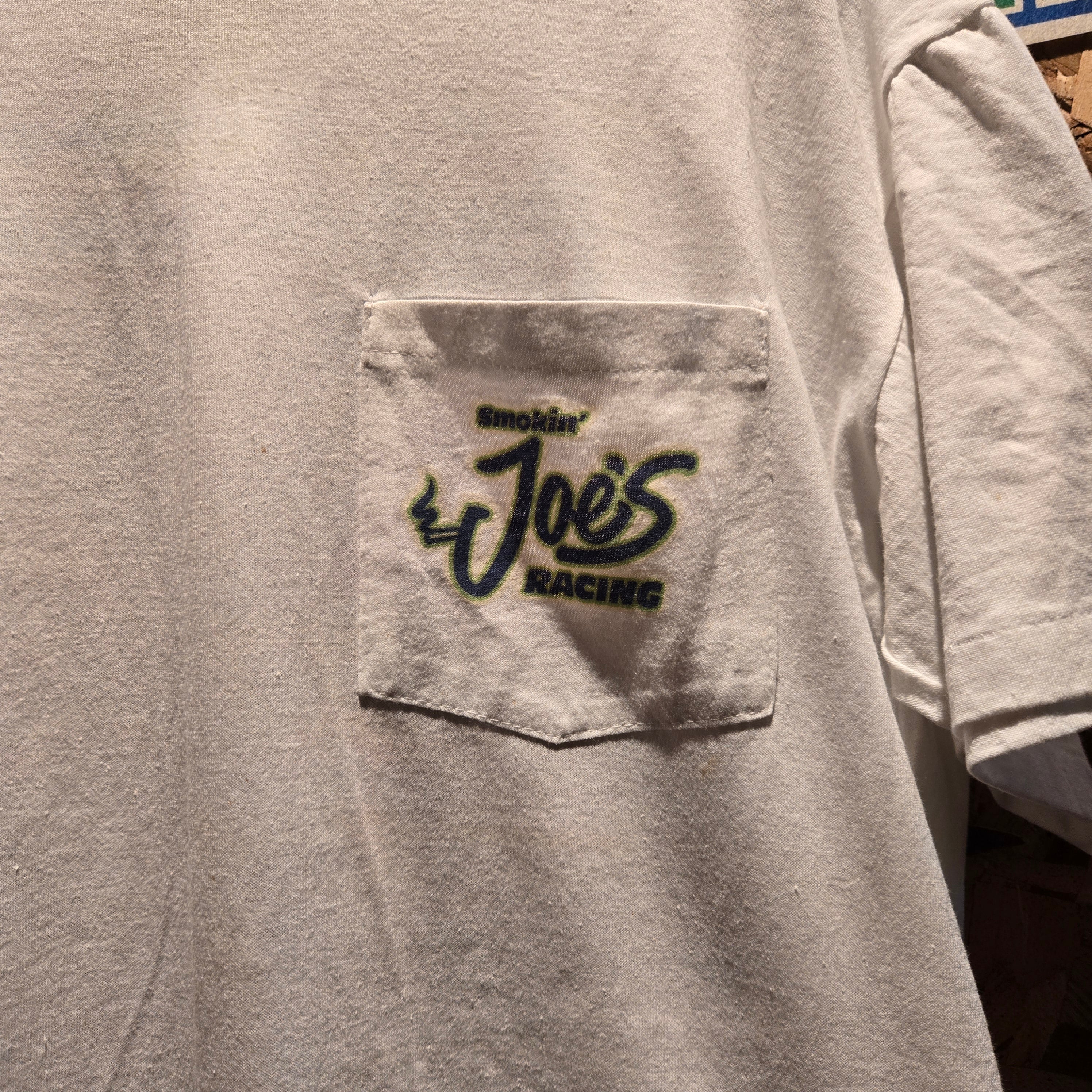 VTG 1994 Camel Smokin Joe's Racing Pocket T-Shirt White Made In USA Single Stitch: XL