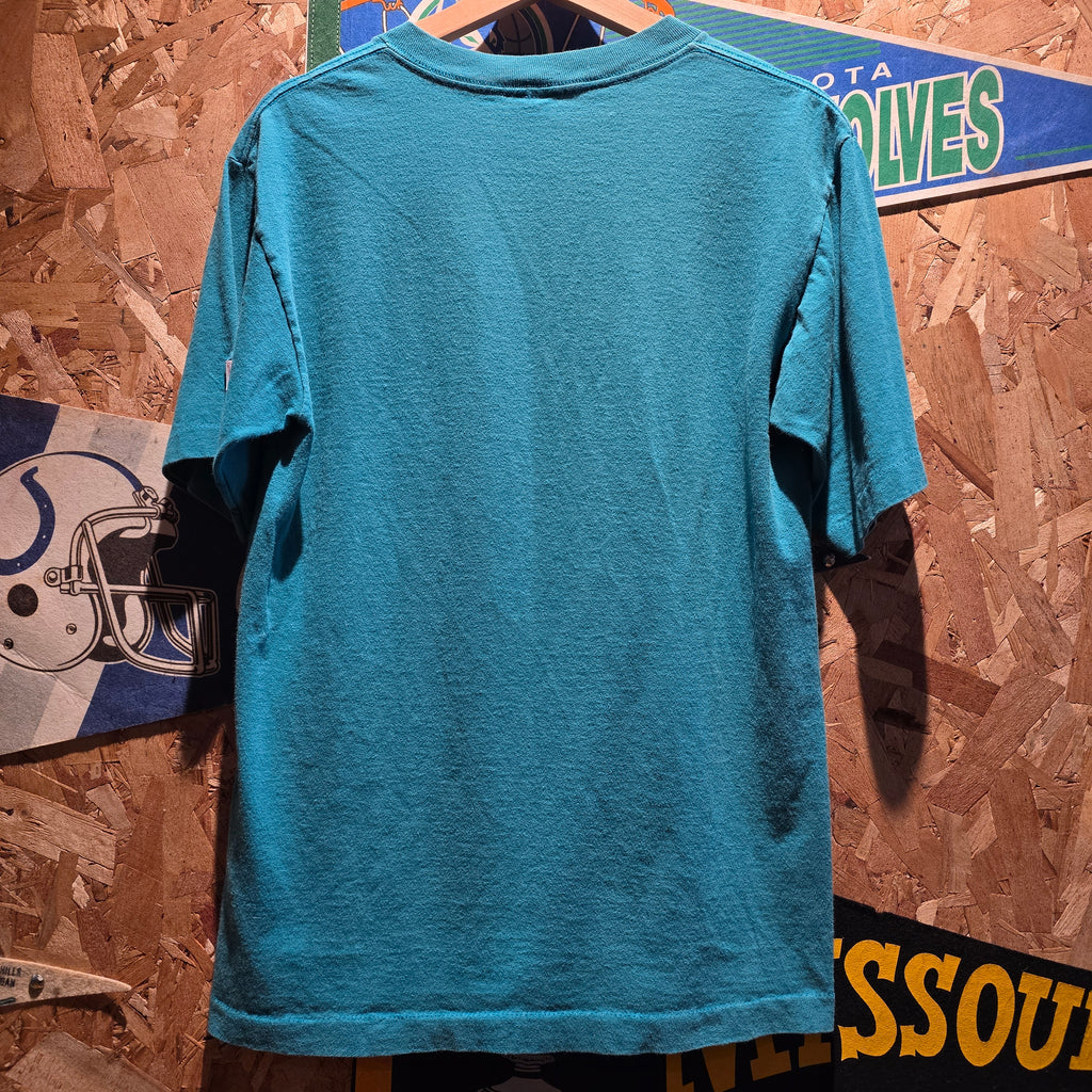 VTG 1993 Logo 7 Florida Marlins Teal Short Sleeve T-Shirt Single Stitch: Medium