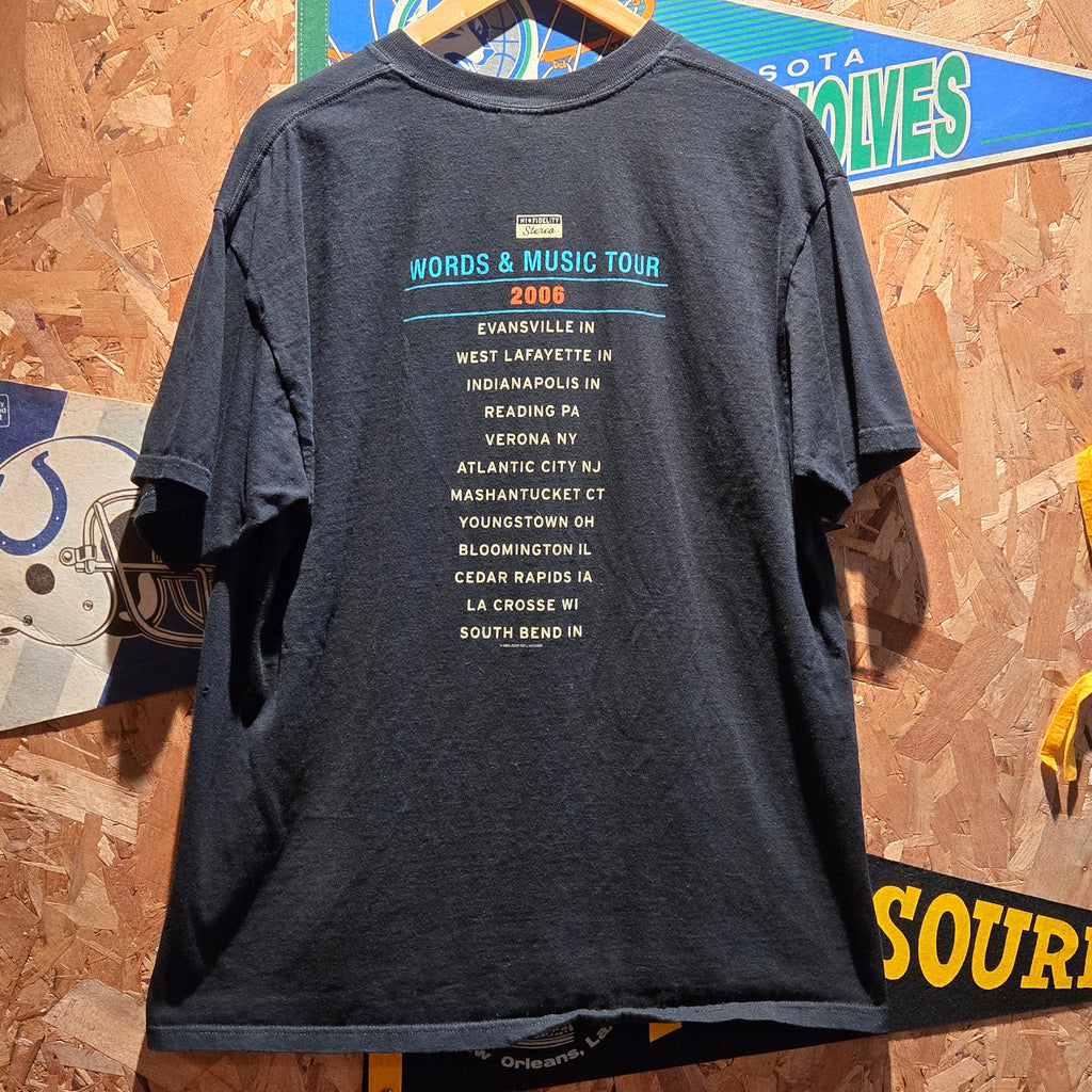 VTG 2006 John Mellencamp Words & Music Tour Black T-Shirt: XL