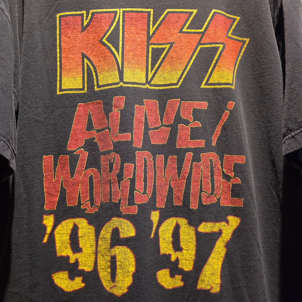 VTG 96,97 Kiss Alive Worldwide TourT-Shirt Black: XL