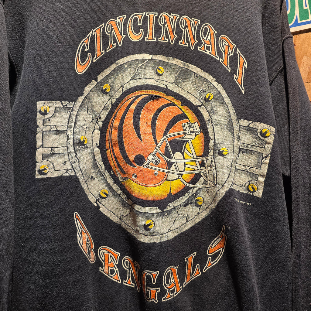 VTG 1991 Cincinnati Bengals Black Sweatshirt: Small