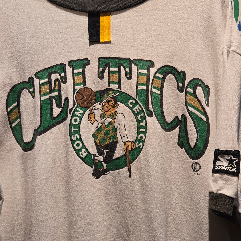 VTG Starter Boston Celtics White T-Shirt USA: XL