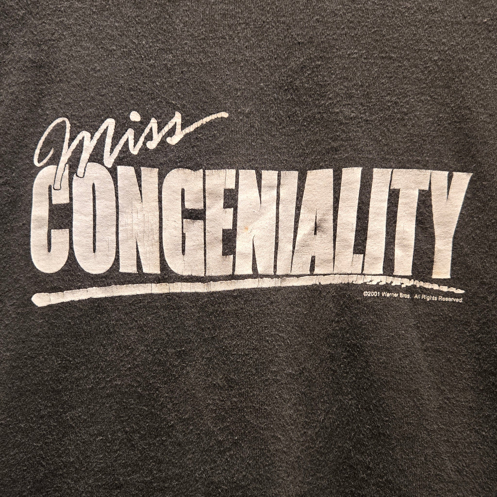VTG 2001 Miss Congeniality Faded Black T-Shirt: XL