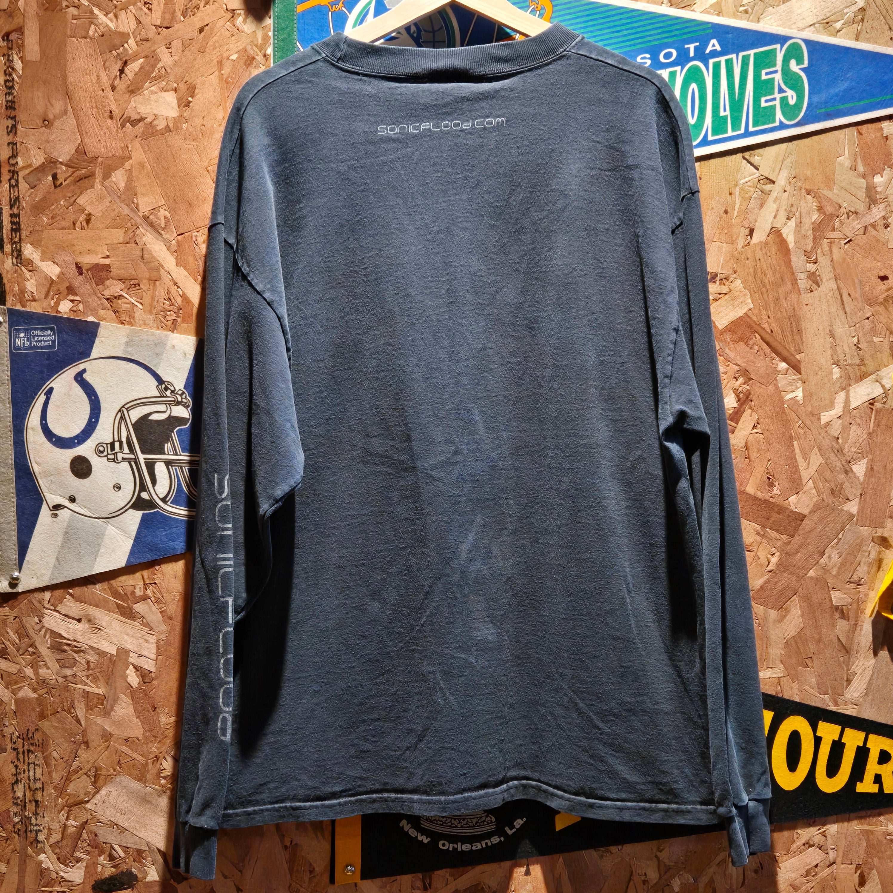 VTG Sonic Flood Band Black Long Sleeve T-Shirt: XL