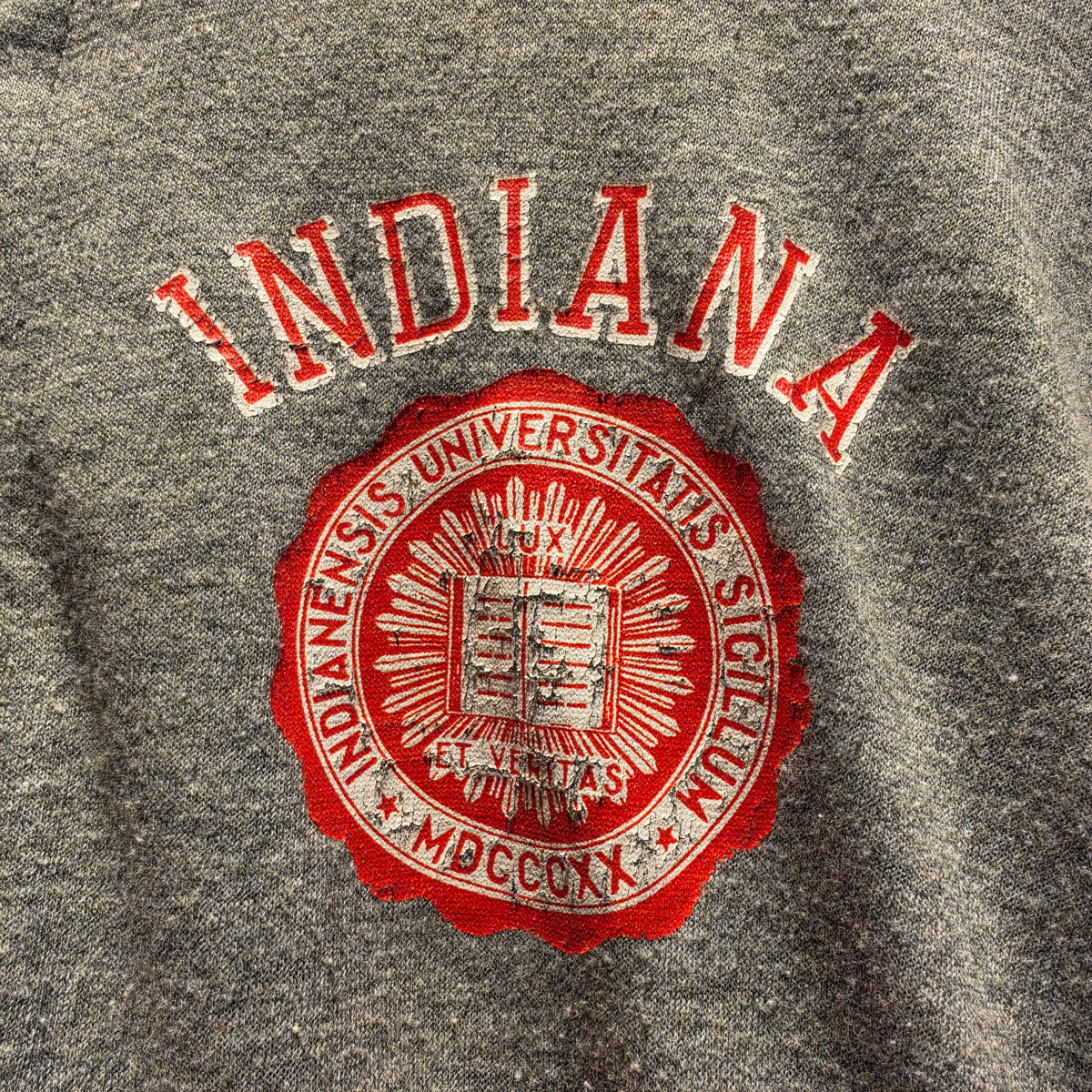 VTG 80's Indiana University Hoosiers Gray/Red Polo: XL