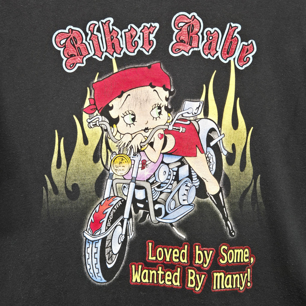 VTG 2005 Betty Boop Biker Babe Black T-Shirt: XL