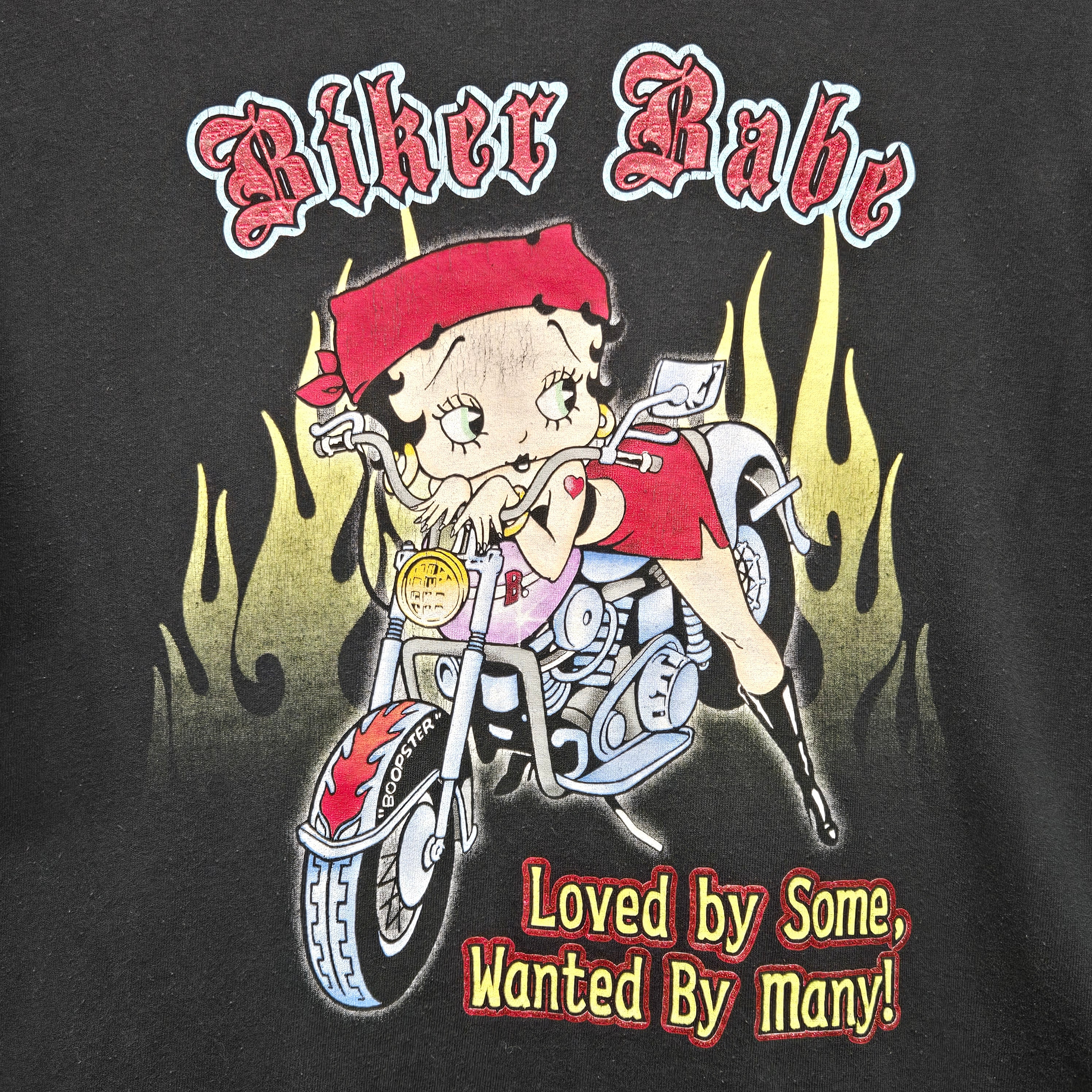 VTG 2005 Betty Boop Biker Babe Black T-Shirt: XL
