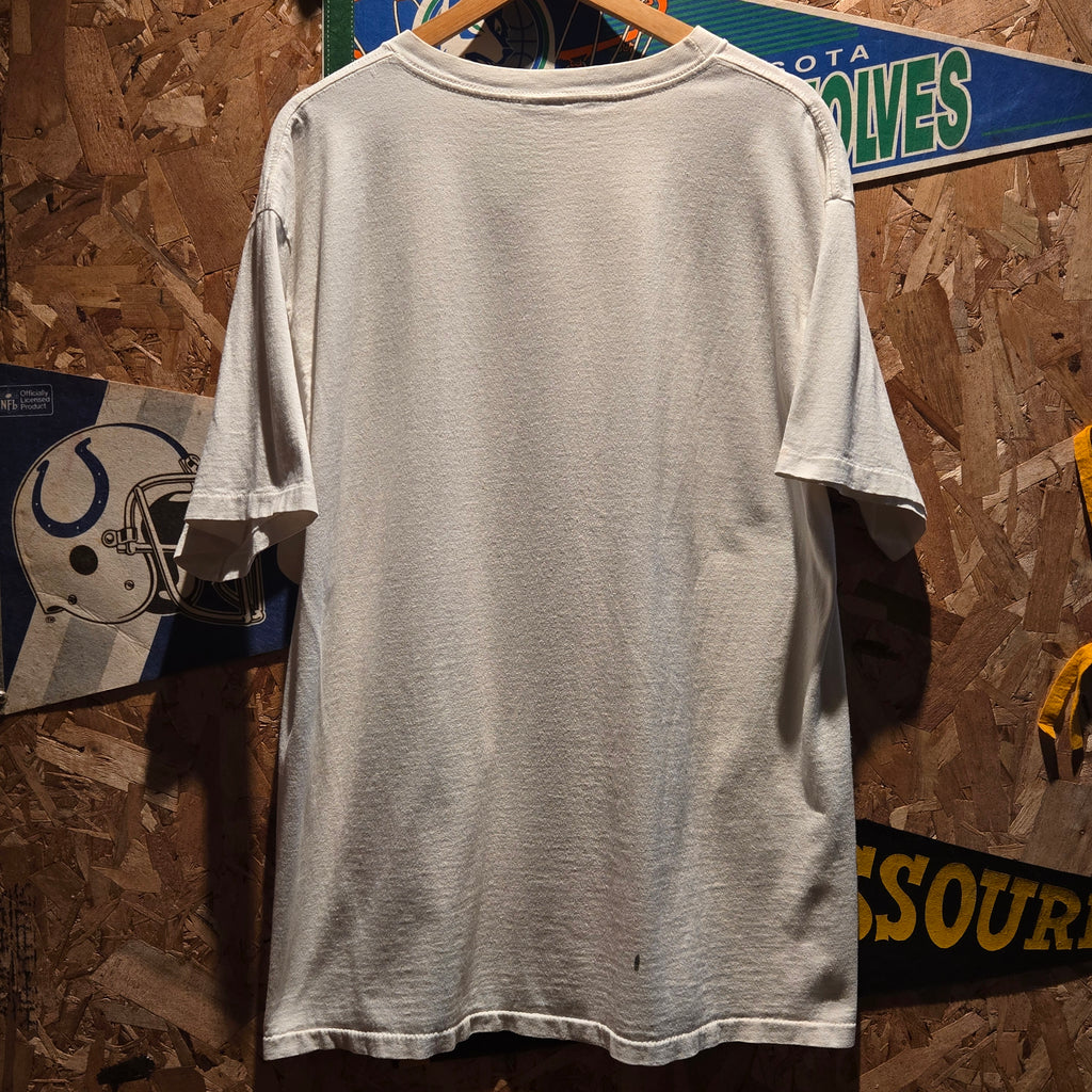 VTG 1990 San Antonio Spurs Salem Big Head White T-Shirt: XL