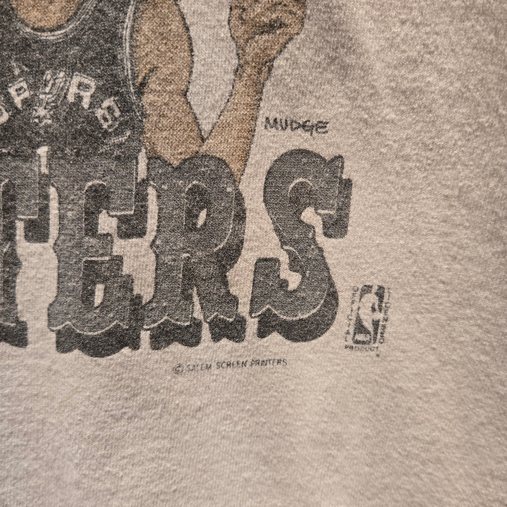 VTG 1990 San Antonio Spurs Salem Big Head White T-Shirt: XL