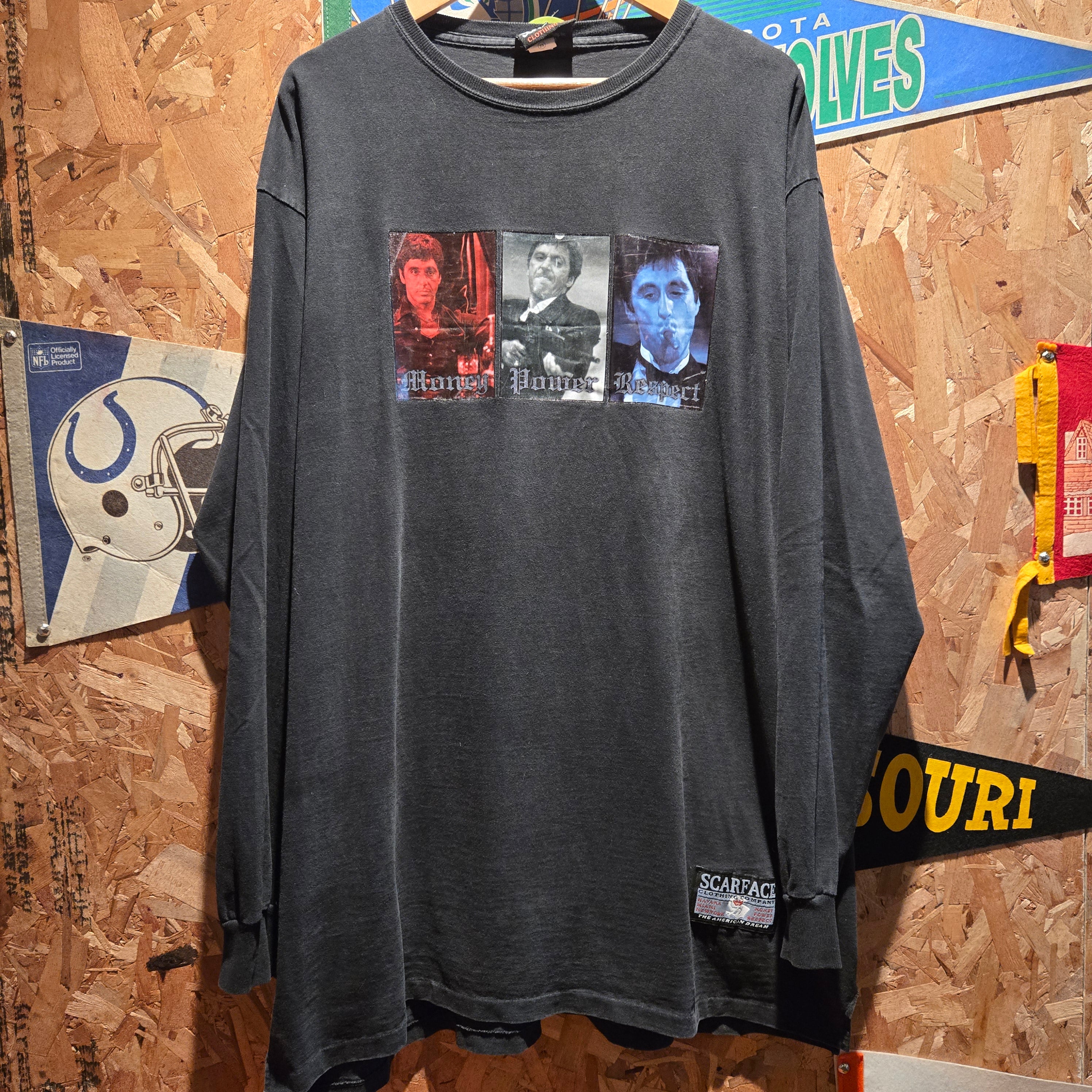 VTG 2004 Universal Studios Scarface Single Stich Black Long Sleeve T-Shirt: 2XL