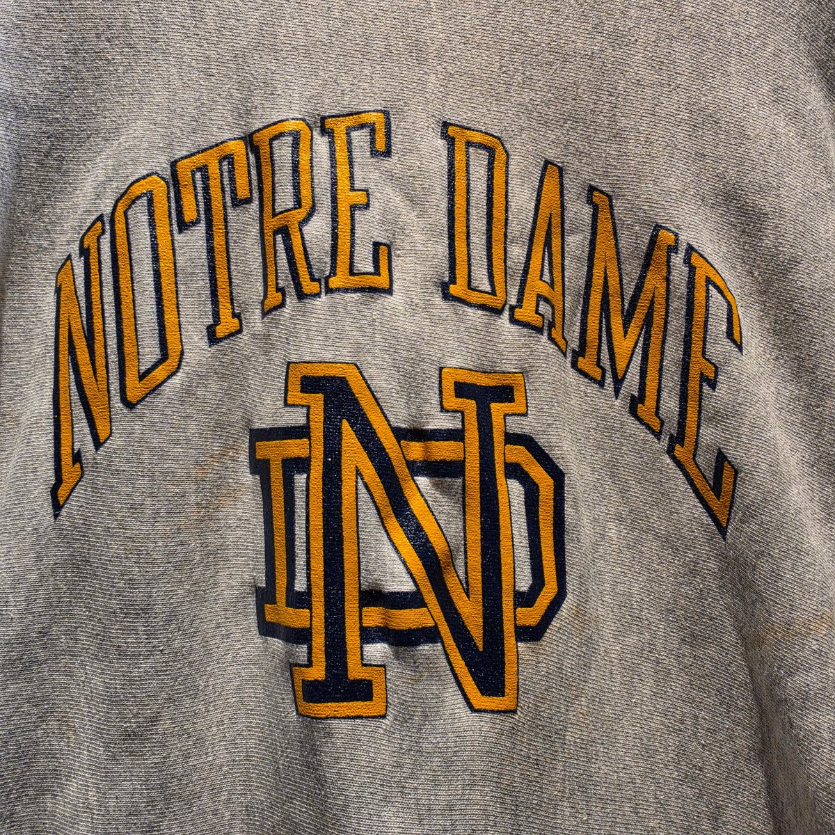 VTG Champion Reverse Weave  Notre Dame Pullover Grey Sweatshirt: XL