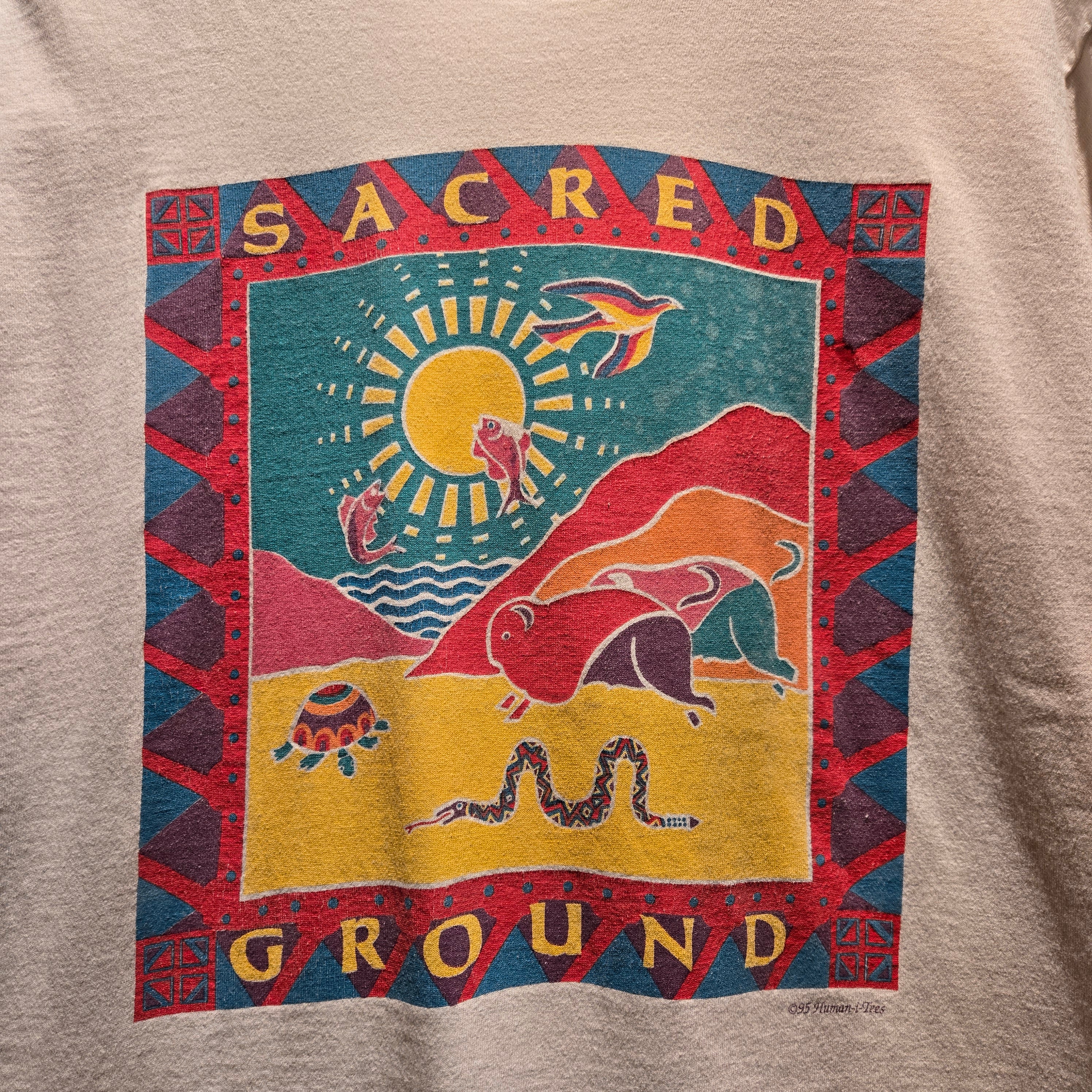 VTG 1995 Human-I-Tees Scared Ground Single Stitch: Large