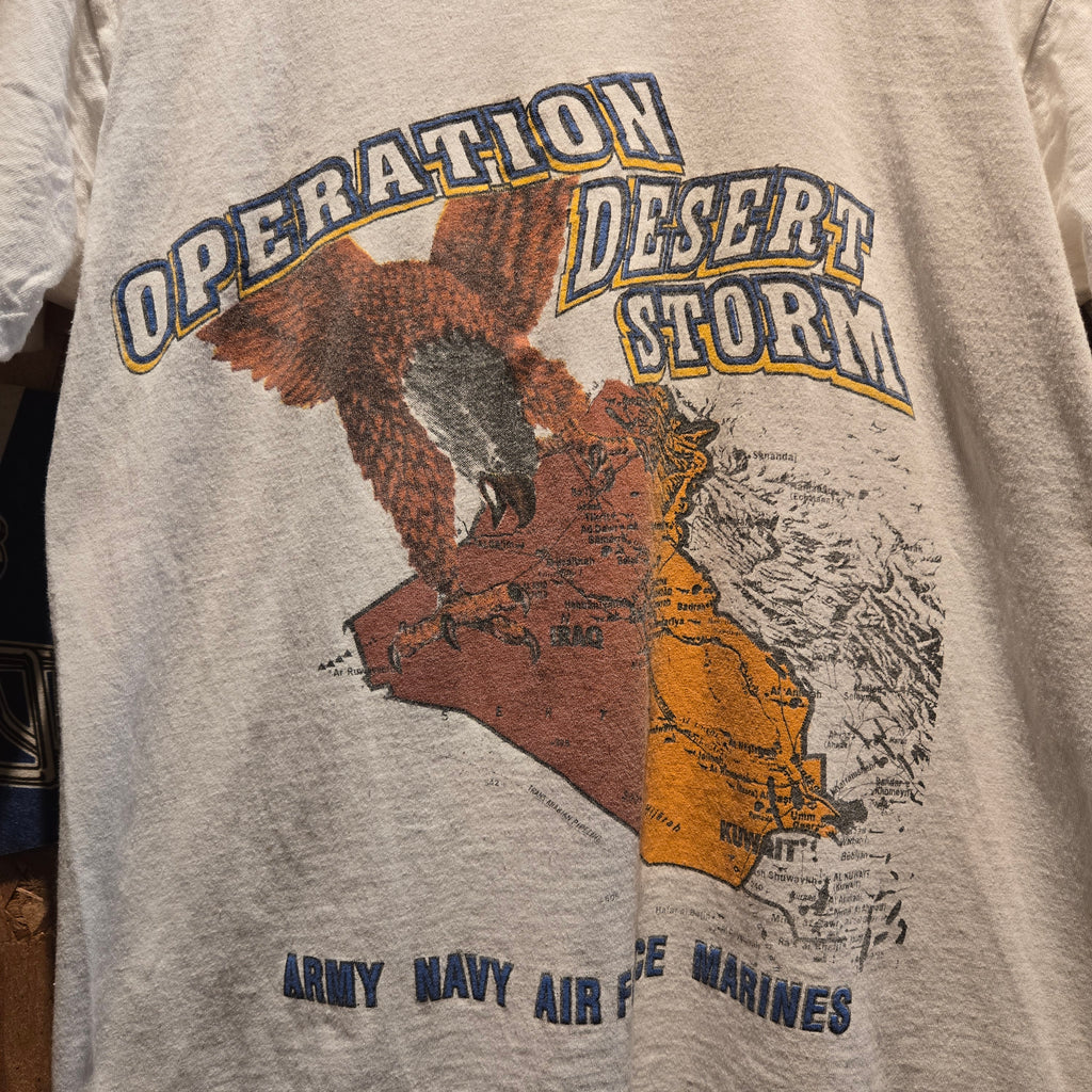 VTG Operation Desert Storm Army,Navy,Air Force,Marines Single Stitch T-Shirt: Large