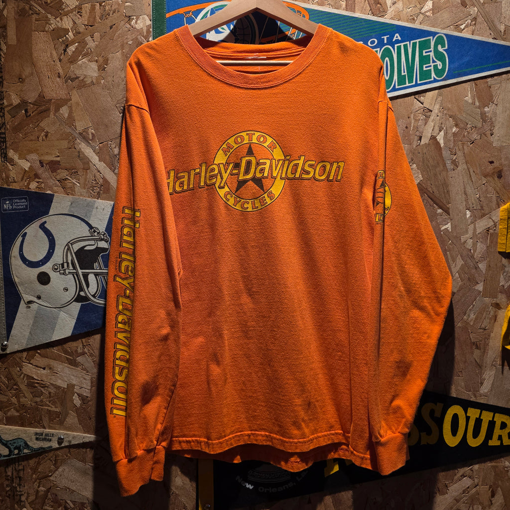 2012 Harley Davidson Orange Long Sleeve T-Shirt Indianapolis: XL