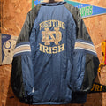 VTG Starter Notre Dame Puffer Jacket Half Zip, Button: Large