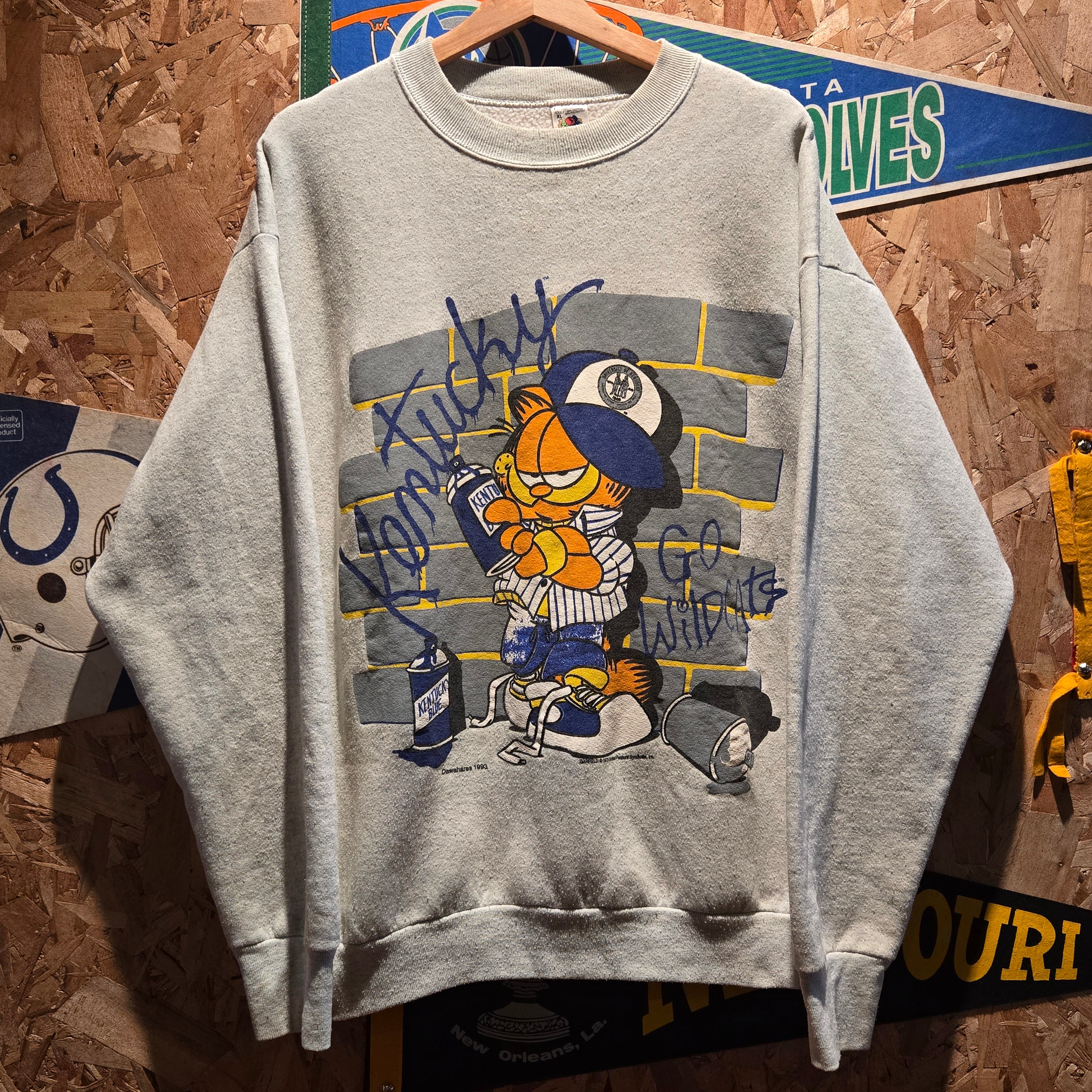 VTG Garfeild Kentucky Wildcats 1993 Graphiti Sweatshirt: XL