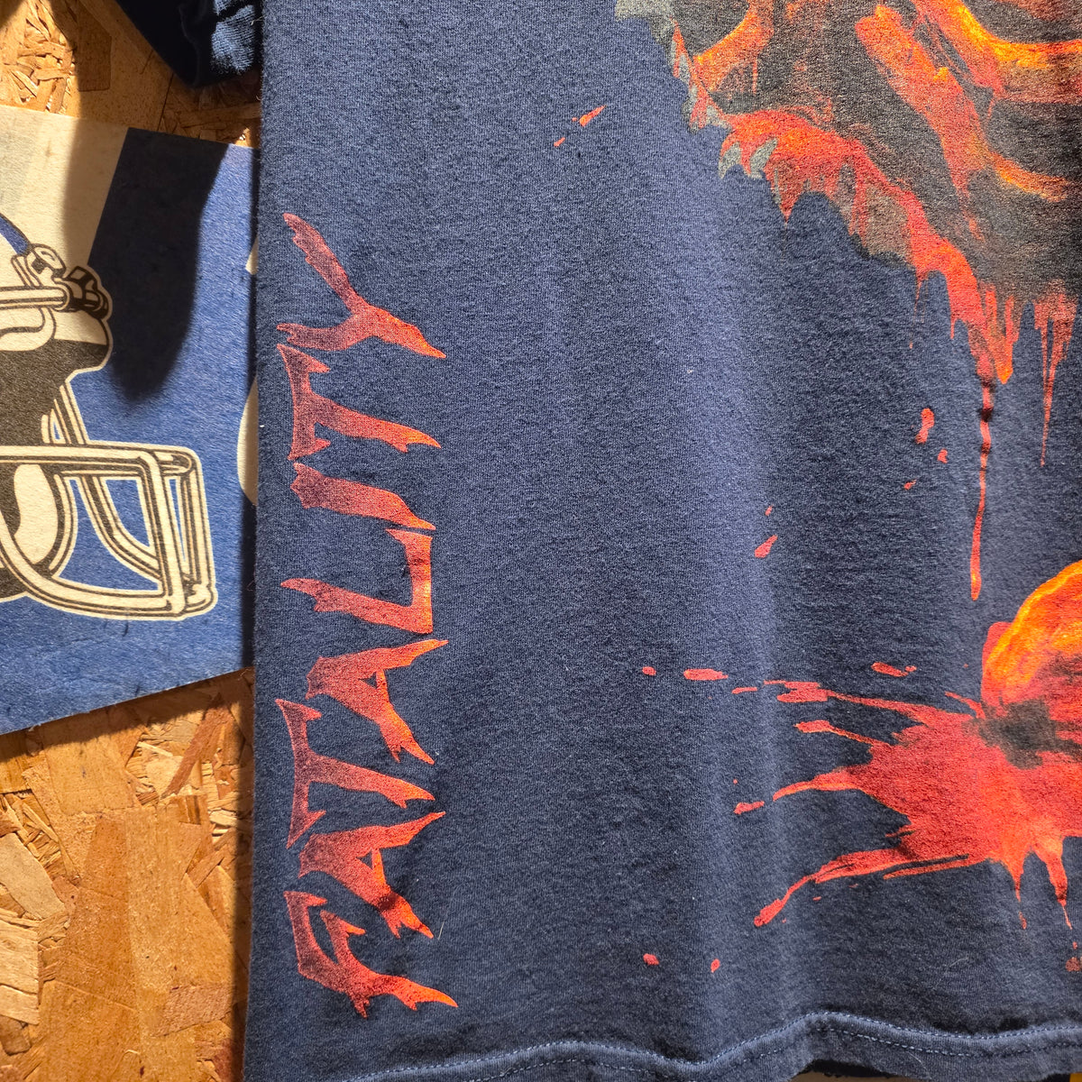 2011 Mortal Kombat Finish Him Fatility Double-Sided Navy T-Shirt: Small